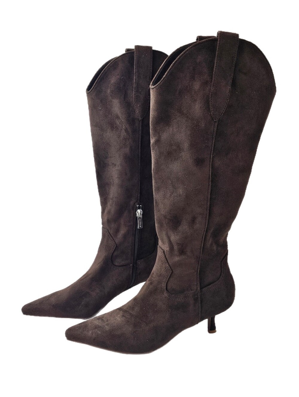 Steven by Steve Madden Britt BRITT01D1 Dark Brown Faux Suede Western Boots 6M